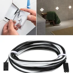 Hot Liitäntäkaapeli LumiTiles Square, 12V, musta, eri kokoja Valaisintarvikkeet