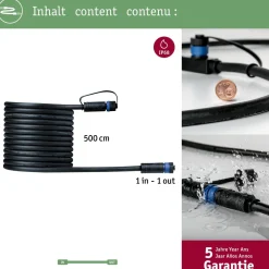 Hot Liitäntäkaapeli Plug & Shine ulkovalaistukseen IP68 musta, eri pituuksia Ulkovalaisintarvikkeet