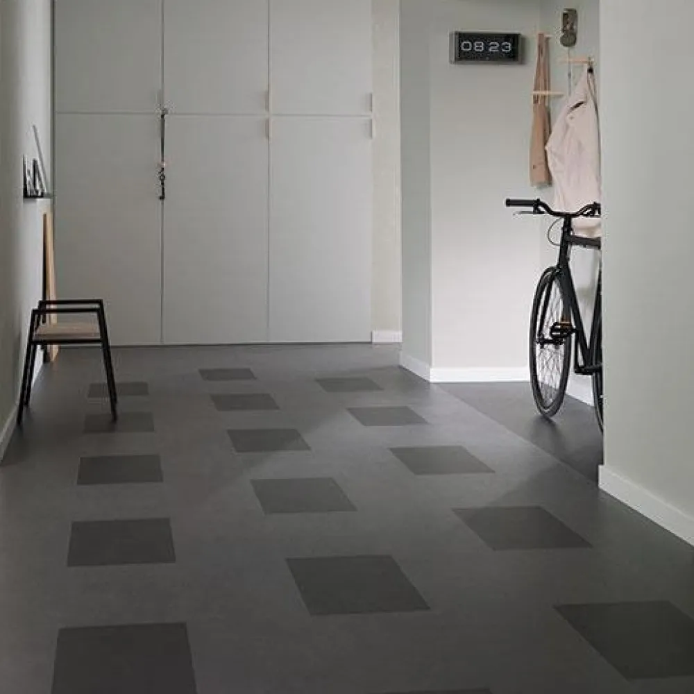Hot Linoleumilaatta Marmoleum Click Volcanic Ash 30x30 cm tumma harmaa Linoleumi