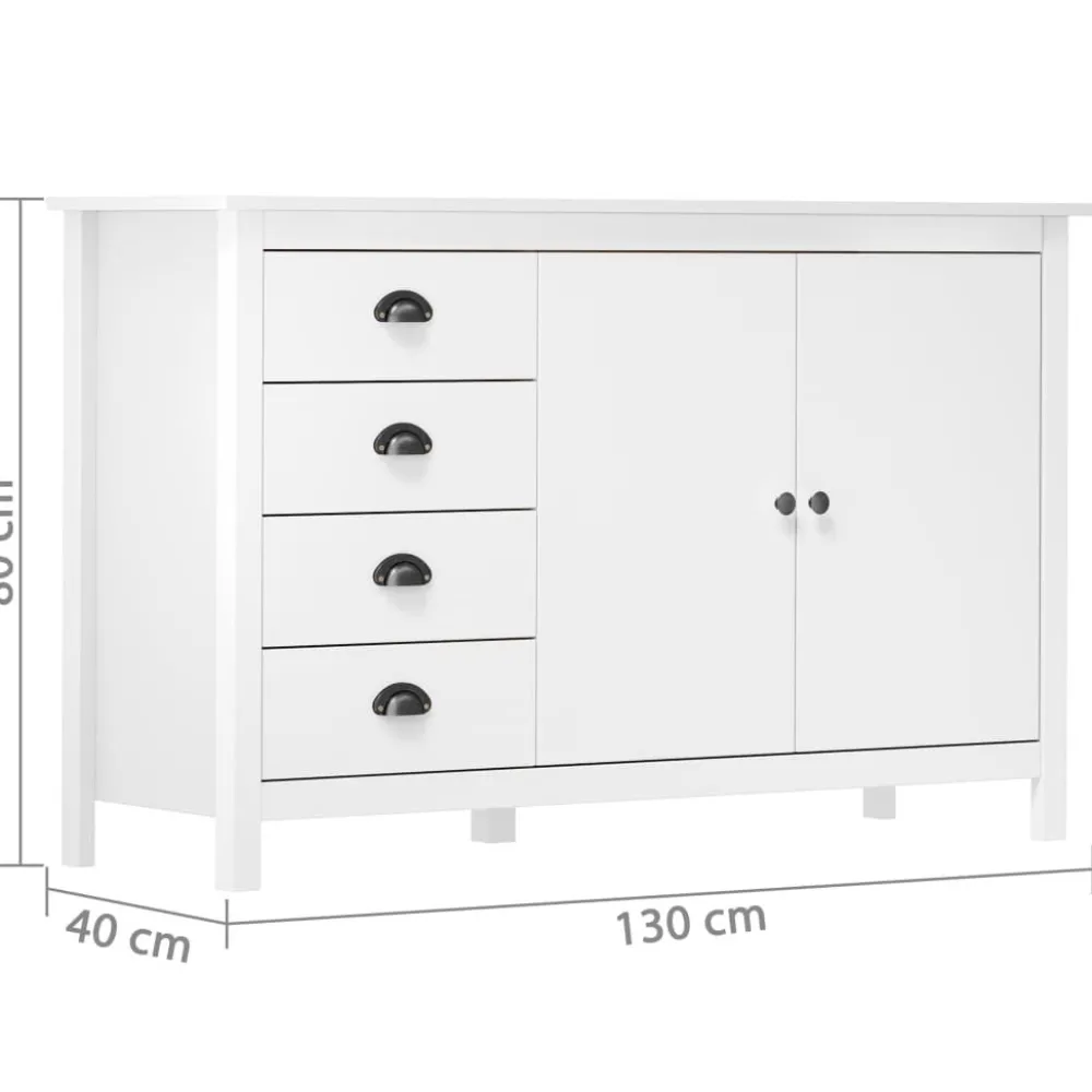 Lipasto Hill 130x40x80 cm mänty valkoinen*FinePRICE Sale