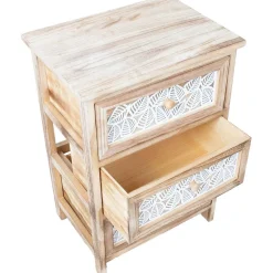 Lipasto KASEKE 3 säilytysosalla 40x29x58 cm, luonnonväri, beige*Home4you New