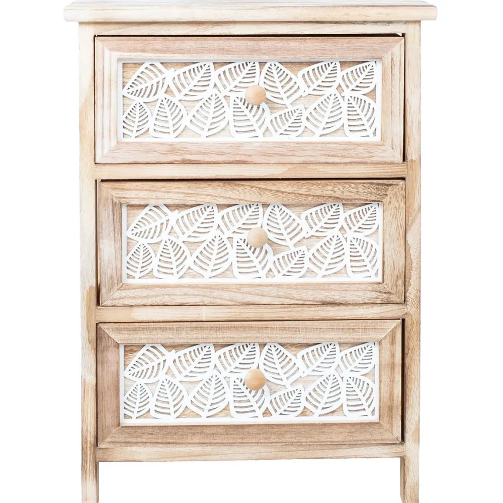 Lipasto KASEKE 3 säilytysosalla 40x29x58 cm, luonnonväri, beige*Home4you New