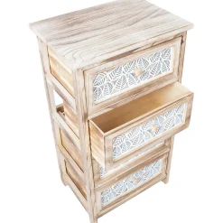 Lipasto KASEKE 4 säilytysosalla 40x29x73 cm, luonnonväri, beige Lipastot