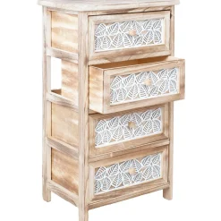 Lipasto KASEKE 4 säilytysosalla 40x29x73 cm, luonnonväri, beige Lipastot