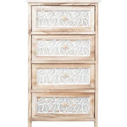 Lipasto KASEKE 4 säilytysosalla 40x29x73 cm, luonnonväri, beige Lipastot
