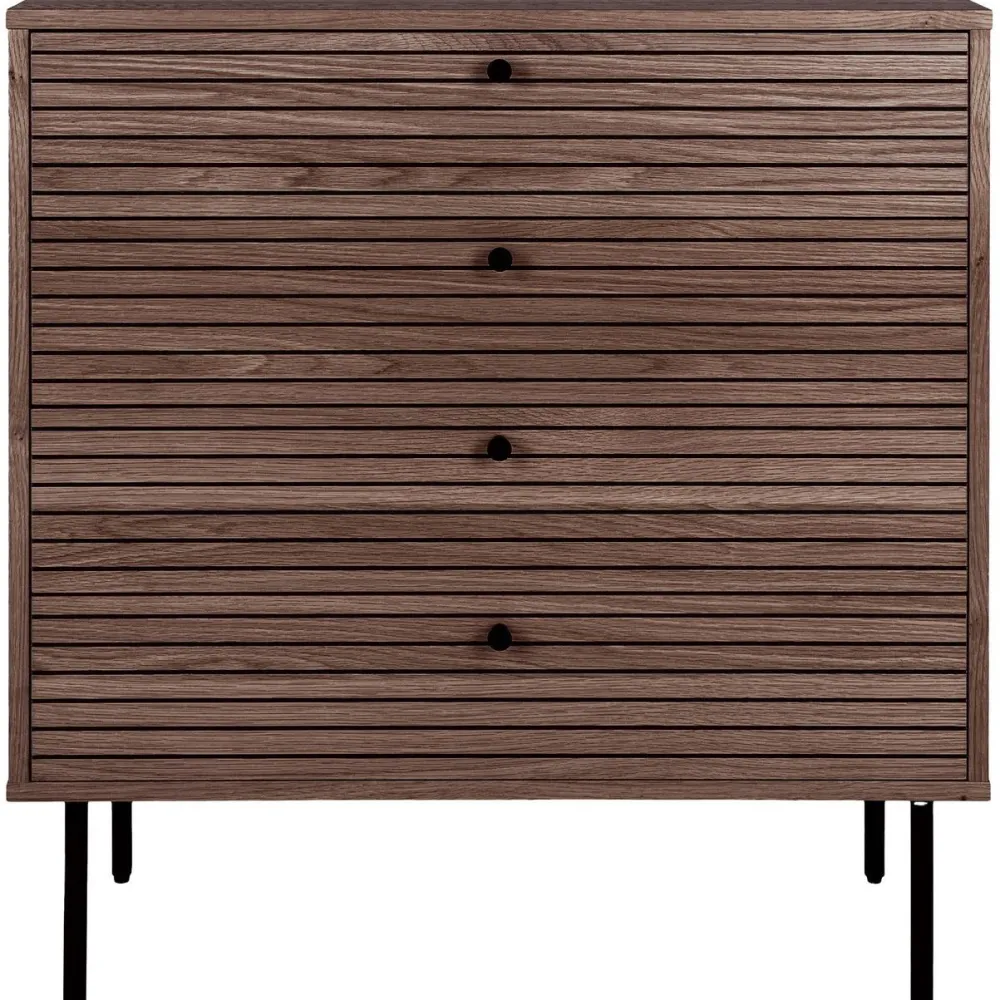 Lipasto Kyoto, 4 laatikolla, 80x40x85cm, tummanruskea*House Nordic New