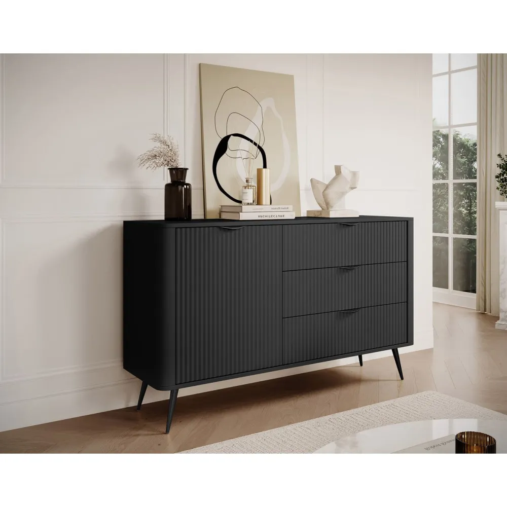Lipasto 1D3S LANTE, 82x138cm, musta*Nomla Outlet