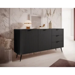Lipasto 2D3S LANTE, 82x164cm, musta Lipastot