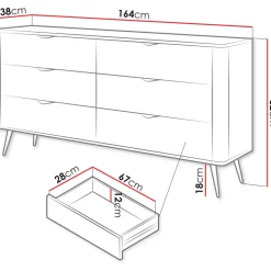 Clearance Lipasto 6S LANTE, 82x164cm, musta Lipastot