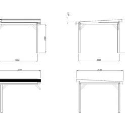 Lisäkatto Connect Lenna, kahdella tolpalla, 8,3 m²*Palmako Outlet