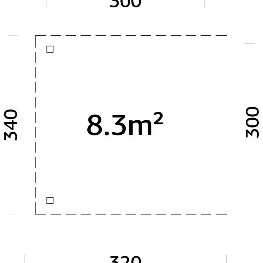 Lisäkatto Connect Lenna, kahdella tolpalla, 8,3 m²*Palmako Outlet