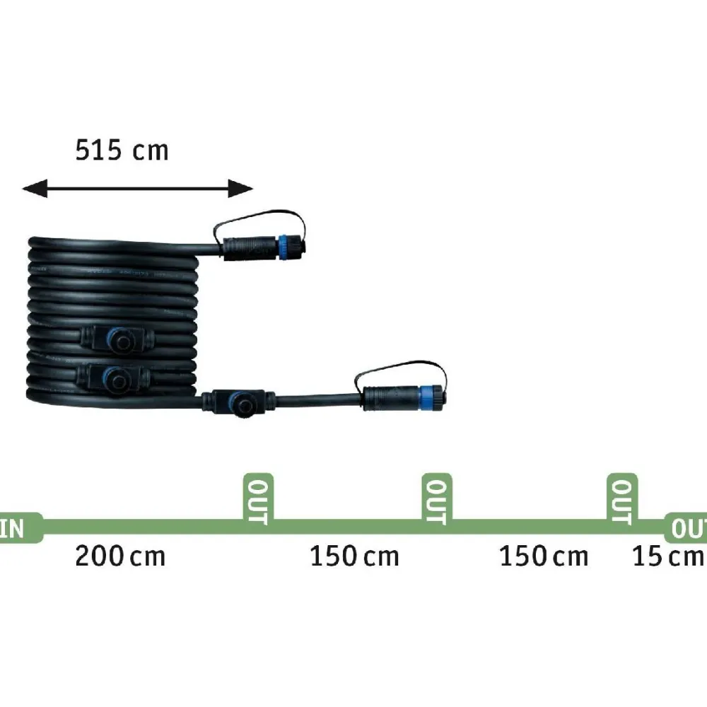 Lisäsarja Plug & Shine ulkospoteille IP67 3-osainen musta*Paulmann Discount