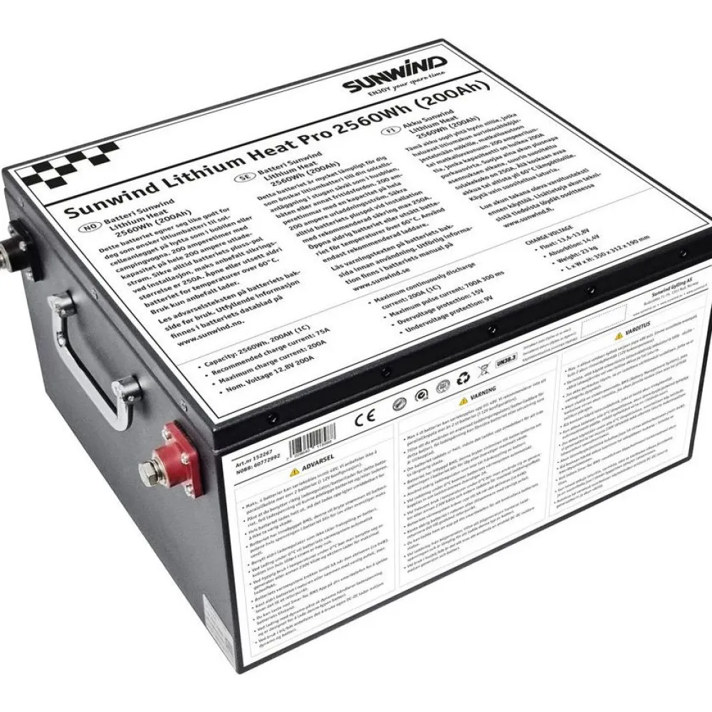 Outlet Litiumakku Lithium Heat 12V/200Ah Aurinkosähkötarvikkeet