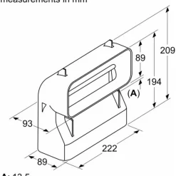 Litteä ilmakanava HEZ9VDSB4 S 90° pystykulma*Bosch Best