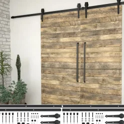 Liukuoven asennussarja 2 kpl 200cm teräs musta*FinePRICE Discount