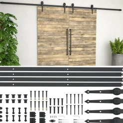 Best Liukuoven asennussarja teräs 2x183 cm musta Liukuovet|Liukuovet