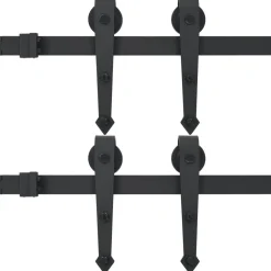 Best Liukuoven asennussarja teräs 2x183 cm musta Liukuovet|Liukuovet