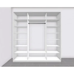 Outlet Liukuovikaappi 182-230cm, tangolla ja hyllyillä, mittojen mukaan, eri värejä Liukuovikaapit