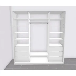 Clearance Liukuovikaappi 184-230cm, tangolla, hyllyillä ja laatikoilla, mittojen mukaan, eri värejä Liukuovikaapit