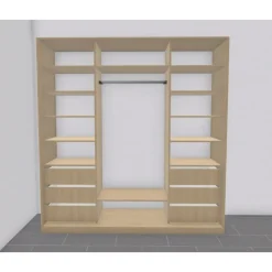 Clearance Liukuovikaappi 184-230cm, tangolla, hyllyillä ja laatikoilla, mittojen mukaan, eri värejä Liukuovikaapit