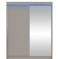 Clearance Liukuovivaatekaappi CAMINO I, LED-valaistuksella, peilillä, 150x200cm Liukuovikaapit