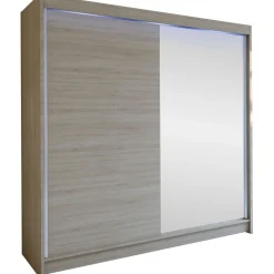 New Liukuovivaatekaappi TALIN I, LED-valaistuksella, peilillä, 180x215cm Liukuovikaapit