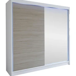 New Liukuovivaatekaappi TALIN I, LED-valaistuksella, peilillä, 180x215cm Liukuovikaapit
