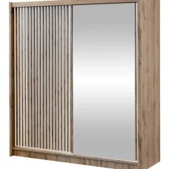 Outlet Liukuovivaatekkaappi LONDON 203 L, 203x215cm, ruskea Vaatekaapit