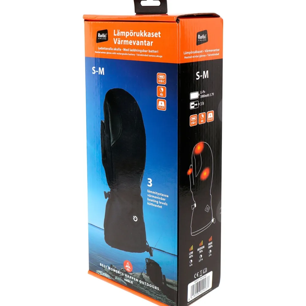Best Lämmitettävät rukkaset , 2x5V, 3000mAh, S/M, musta Työkäsineet