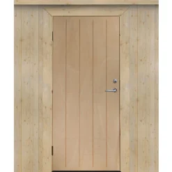 Lämpimän varaston ovi Ljusdal 90x200cm oikea, käsittelemätön urajyrsitty vaneri*JABO Discount