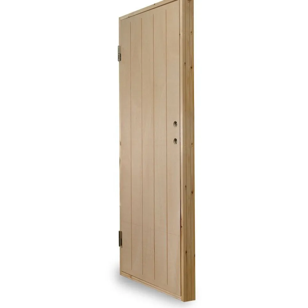 Lämpimän varaston ovi Ljusdal 90x200cm vasen, käsittelemätön urajyrsitty vaneri*JABO New