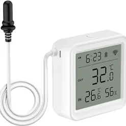 Sale Lämpö- ja kosteusanturi Tuya Smart WiFi, paristokäyttöinen, ulkoinen IP65-lämpöanturi, LCD-näyttö Lämpötila-Anturit