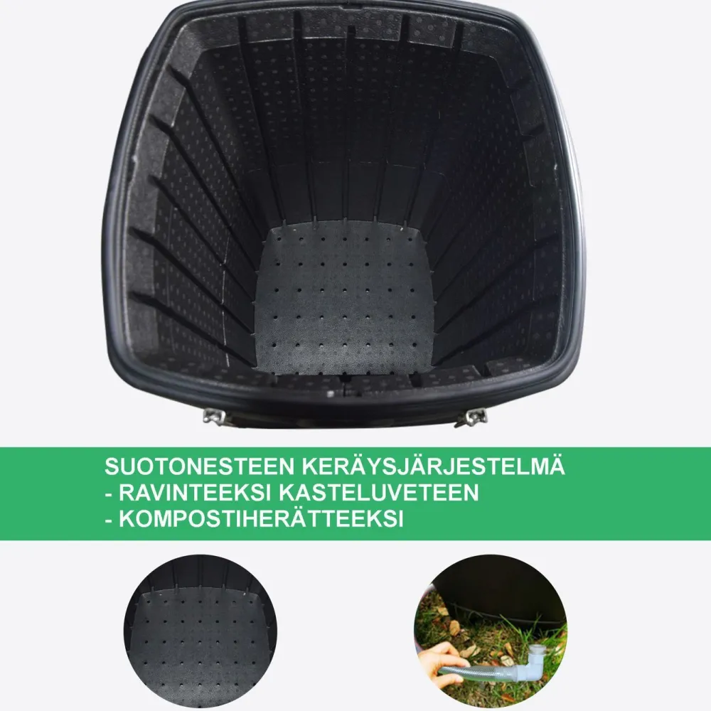 Lämpökompostori , 110 litraa, musta*Green Land New