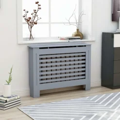 Outlet Lämpöpatterin suoja antrasiitti 112x19x81cm mdf Patterinsuojat