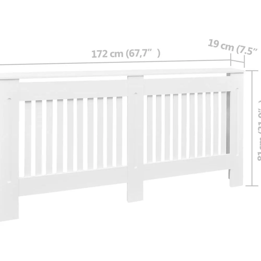 Lämpöpatterin suoja MDF 172 cm valkoinen*FinePRICE Sale