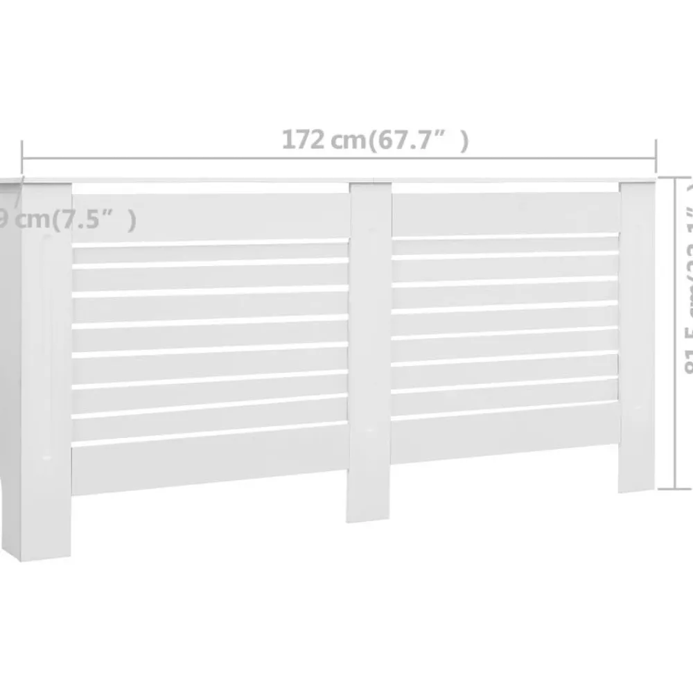 Sale Lämpöpatterin suoja MDF 172x19x81.5 cm valkoinen Patterinsuojat
