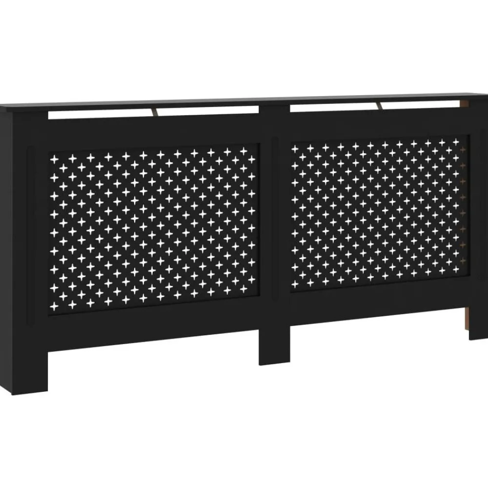 Lämpöpatterin suoja musta 172x19x81 cm mdf*FinePRICE Sale