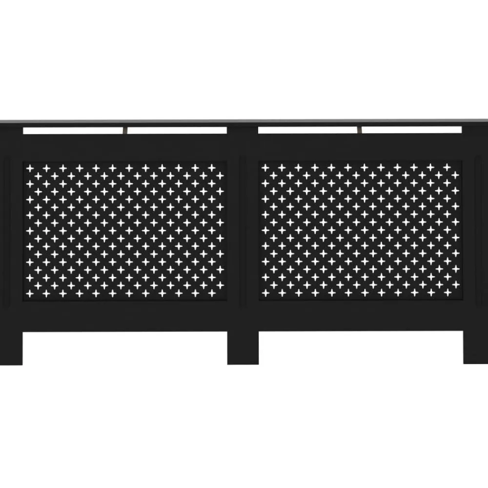 Lämpöpatterin suoja musta 172x19x81 cm mdf*FinePRICE Sale