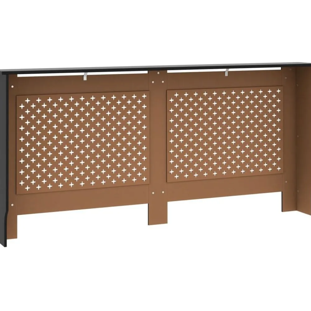 Lämpöpatterin suoja musta 172x19x81 cm mdf*FinePRICE Sale