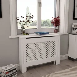 Sale Lämpöpatterin suojat 2 kpl valkoinen 112x19x81,5cm mdf Patterinsuojat