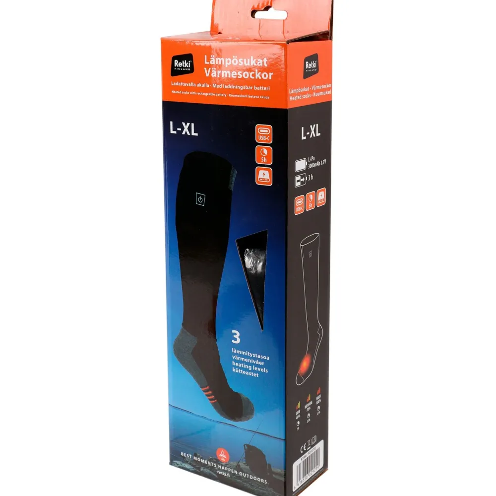 Lämpösukat , akulla, 3000mAh, L/XL*Retki Outlet