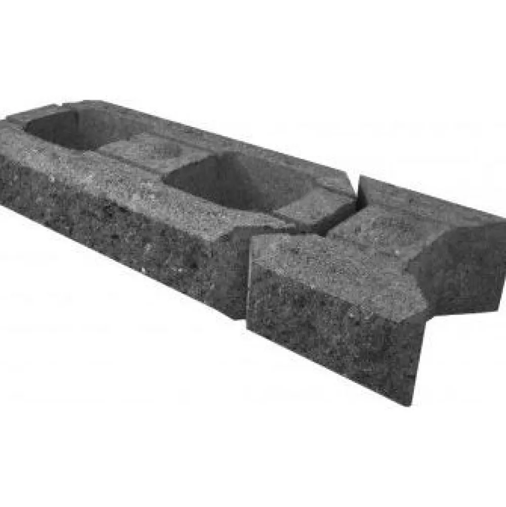 Online Lohkomuurikivipari Lakka 480x200x100 mm ja 80x200x100 mm musta Muurikivet