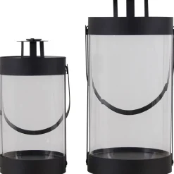 Lyhty Bondi, 2kpl, musta teräs/lasi*House Nordic Outlet