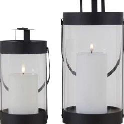 Lyhty Bondi, 2kpl, musta teräs/lasi*House Nordic Outlet
