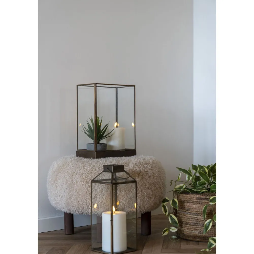 Clearance Lyhty Mysore, antiikkimessinki/lasi Lyhdyt