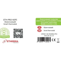 Älytermostaatti pörssisähköohjauksella ETH-BLANK-WIFI Älytermostaatit