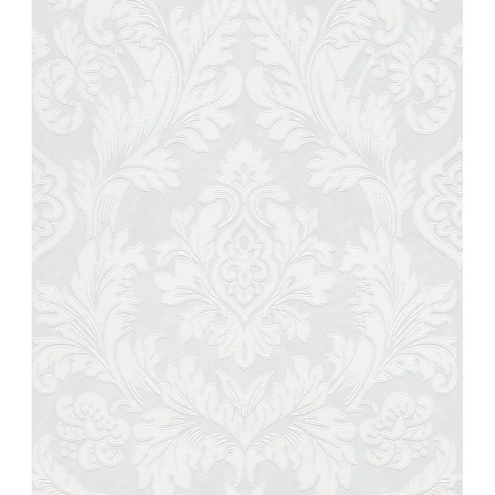 Hot Maalattava tapetti Patent Decor Original 9476, ornamentti, valkoinen Maalattavat Tapetit