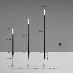 Best Maapiikkivalaisin LED Stick mattamusta Puutarhavalaisimet
