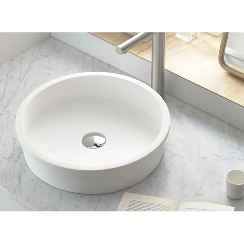 Malja-allas Belted, Ø420mm, mattavalkoinen*Bathco New