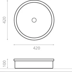 Malja-allas Belted, Ø420mm, mattavalkoinen*Bathco New